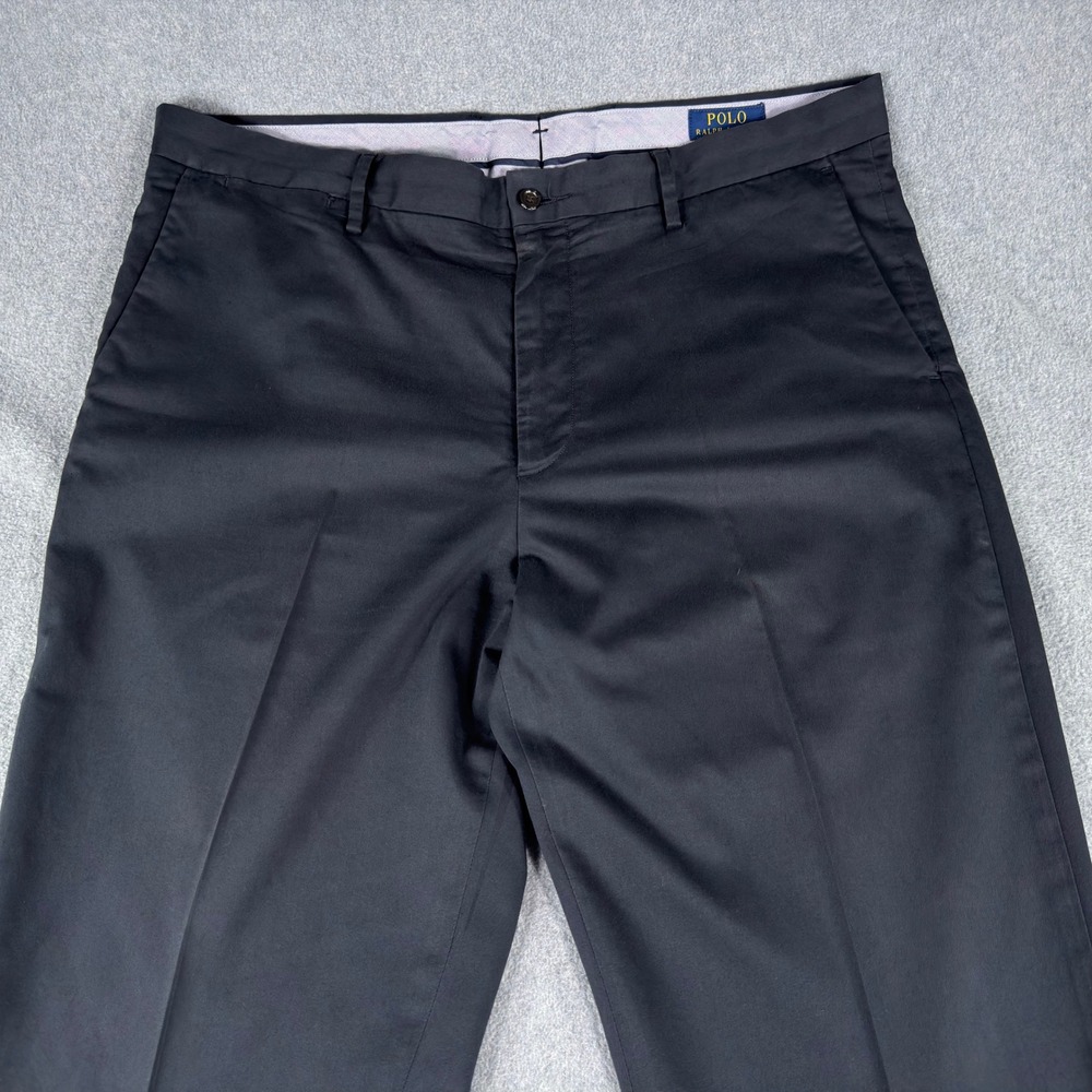 Polo Ralph Lauren Pants Mens 36x32 Black Stretch Classic Fit Chinos